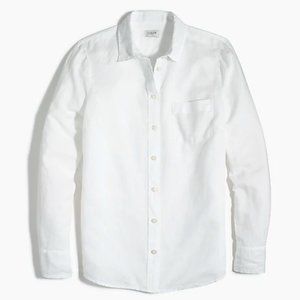 White Linen J Crew Button Down Shirt - Like New